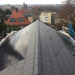 Ziegeleindeckung mit Braas Glattziegel und Dachfenster